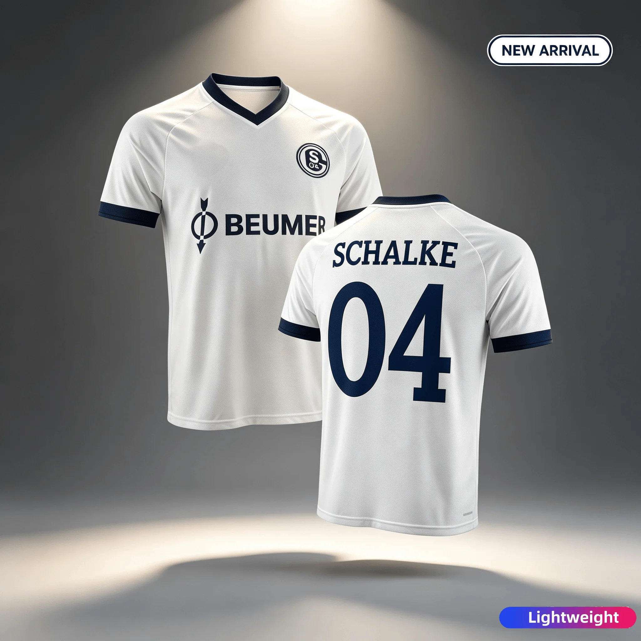 2026 Sommer Schalke Fußballverein 3D Trikot für Herren und Damen, bequemes und atmungsaktives Trikot, Nummer 4, Oberteil für Herren und Damen