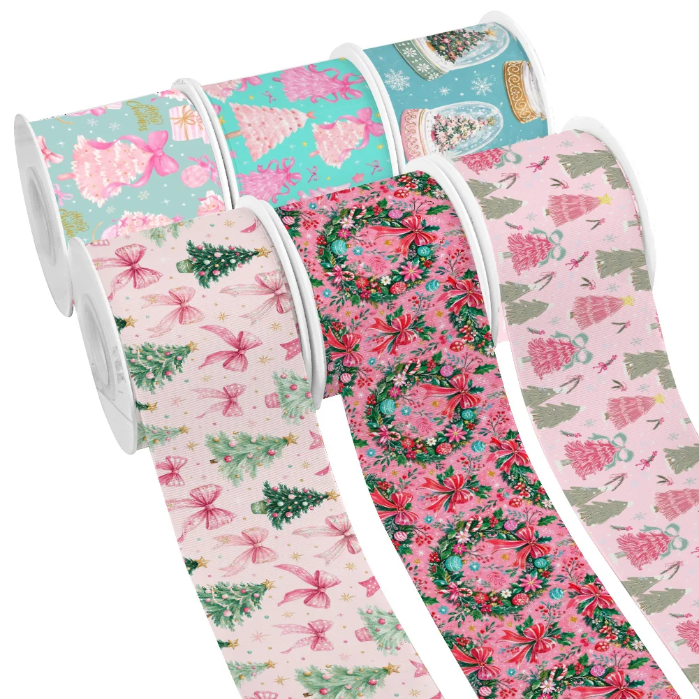 Christmas Animals Tree Plants Grosgrain Ribbon Satin Ribbon for Plant Pot Hanger DIY Garden Flower Marker Decor Handmade Craft S