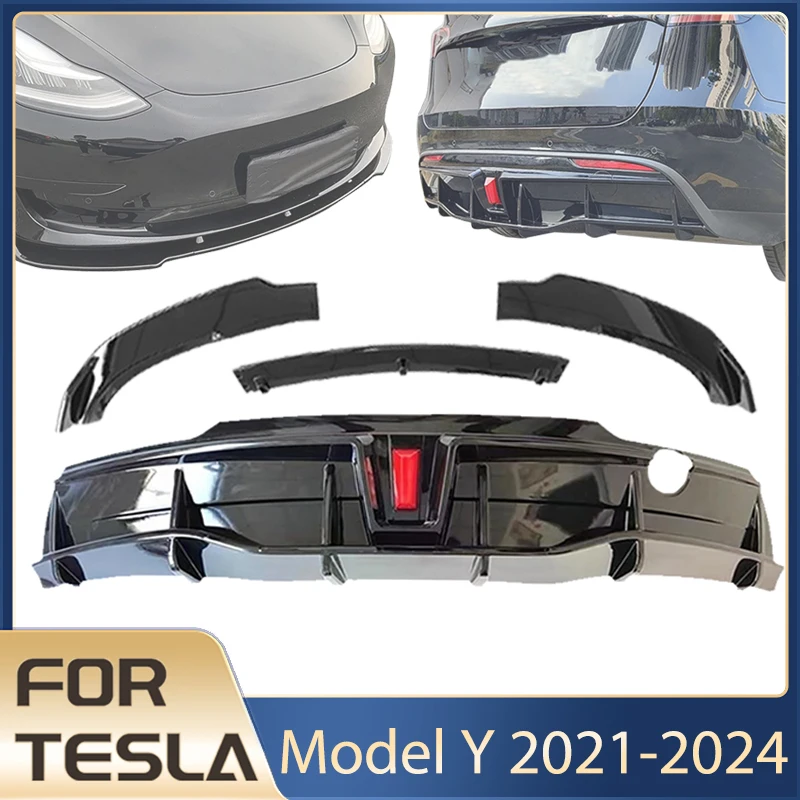 For Tesla Model Y 2024 Bumpers Front Lip Rear Bumper Diffuser Body Kit Spoiler For Model Y 2021-2024 Exterior Parts Accessories