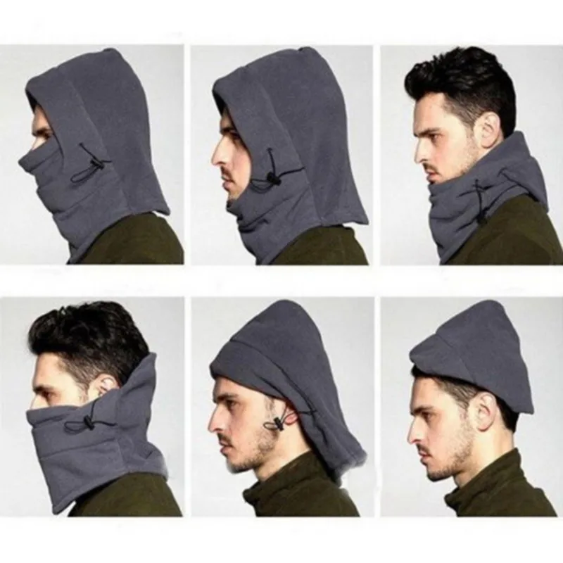 Winter Thermal Fleece Men Hat Neck Warmer Hiking Scarf Waterproof Hunting Cycling Hat Hooded Neck Snowboard Face Mask 2024