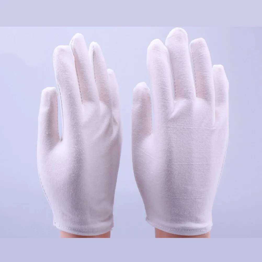 

6 пар защитных перчаток из чистого хлопка, легкие, эластичные, для промышленных работ, садоводства, проверки монет, защитные