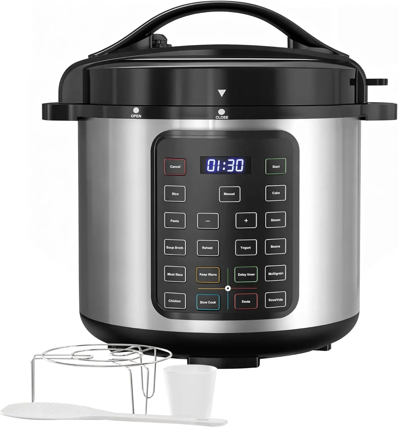 

8QT Electric Pressure Cooker, 16-in-1 Multi-Cooker for Slow Cooking, Stews, and More, Dishwasher Safe