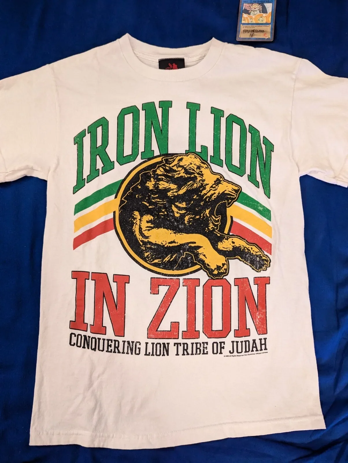 2009 Bob Marley Iron Lion en Zion Taille S Conquering Lion Tribu de Juda Zion Tag
