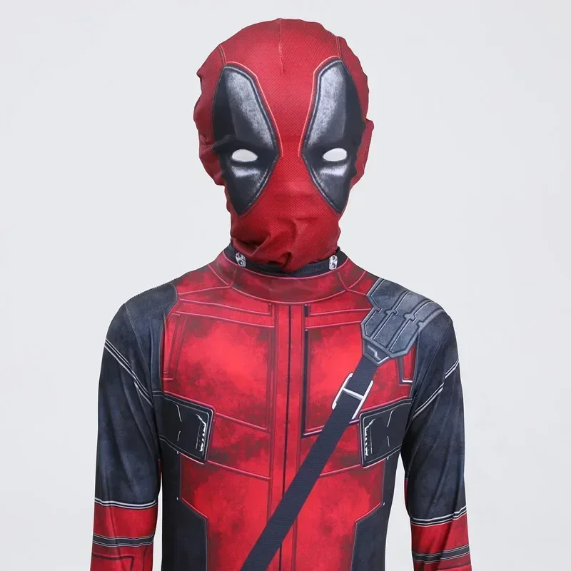 Sn60 crianças deadpool bodysuit super-herói cosplay macacão terno meninos fantasia filme personagem peter parker vestir-se máscara traje 1 @