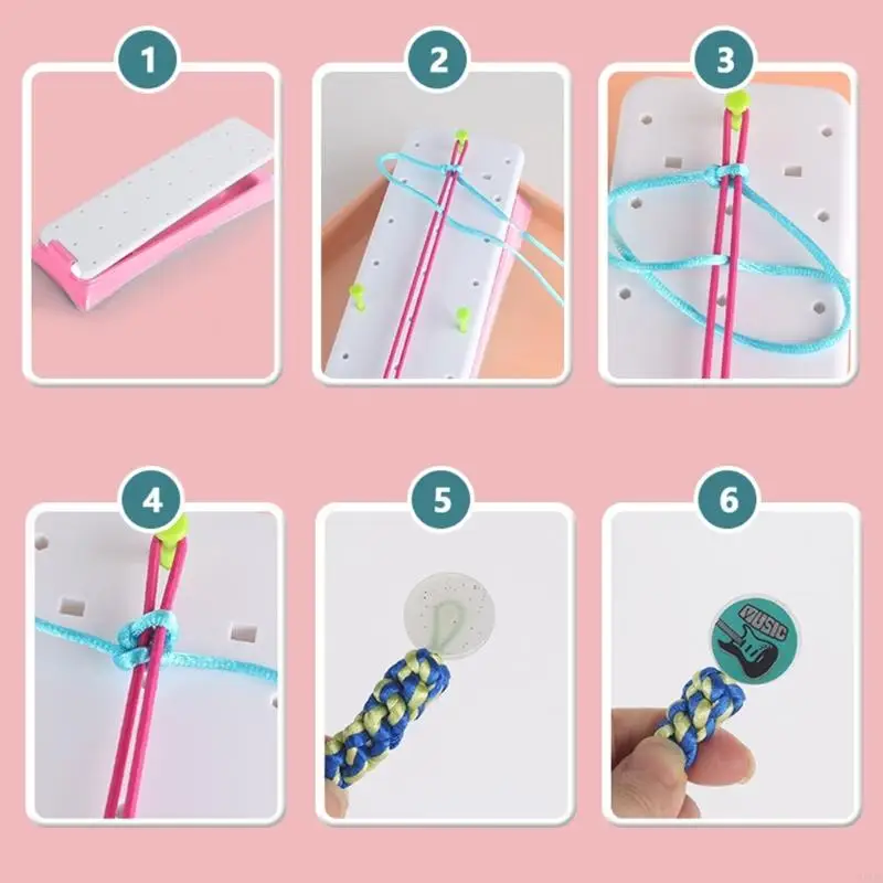 Pulseira educacional para crianças, kits artesanato tecelagem, criatividade e habilidades motoras finas por meio