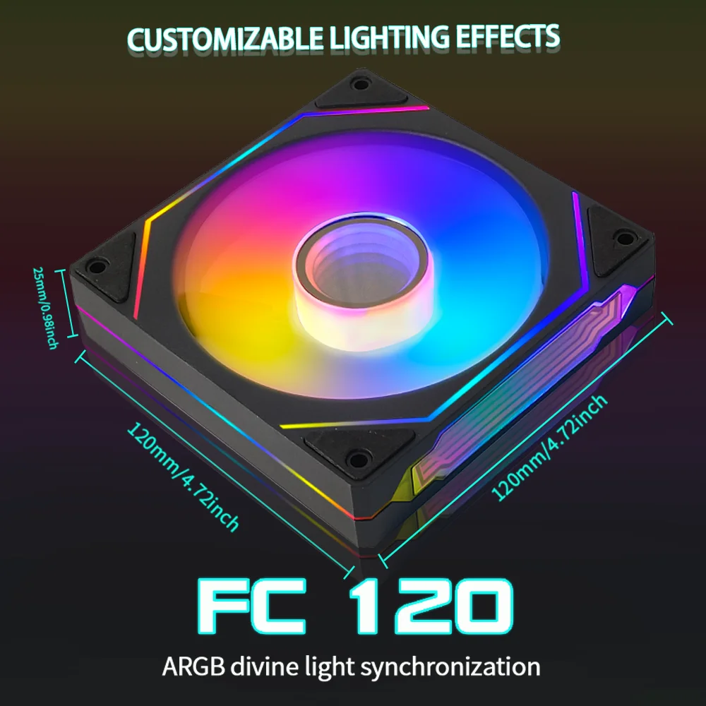 MANMU 12V Computer Fan Controller Computer Pc Fan 120mm Infinity Mirror Argb Cooling Fan Gaming For Case