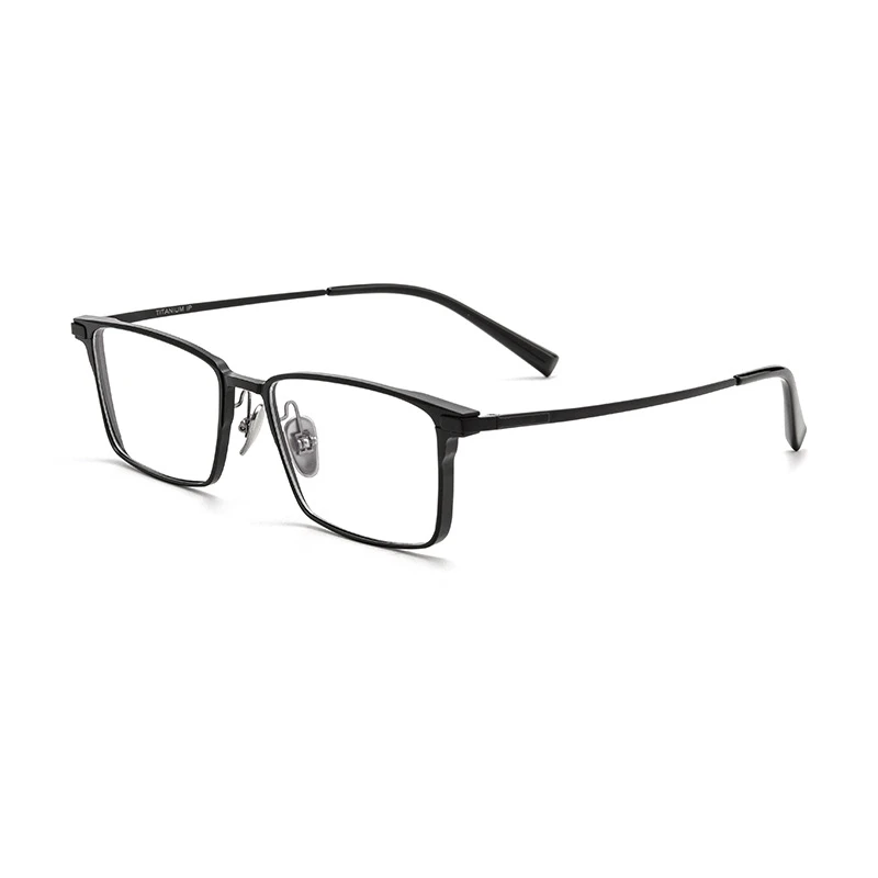 OLLYMURS New Ultra-light Luxury Aluminum Magnesium Pure Titanium Eyewear Retro Square Optical Prescription Eyeglasses Frame Men