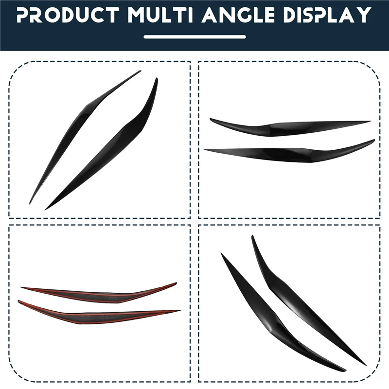 

Front Headlight Cover Head Light Lamp Eyelid Eyebrow Trim ABS For Ford Fiesta MK6.5 2013-2017