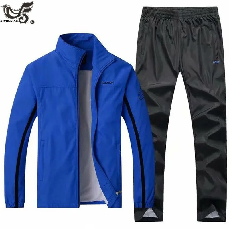 Tracksuit Man Two Piece Basketball Track jacket + pants Sets Casual men Sportswear Jogging Gym Sweat Suits men Training clothing