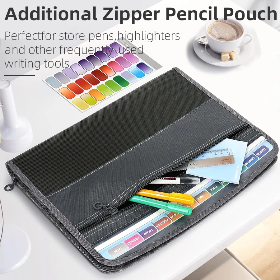 

Папка-портмоне A4 на двойной молнии, 12 карманов