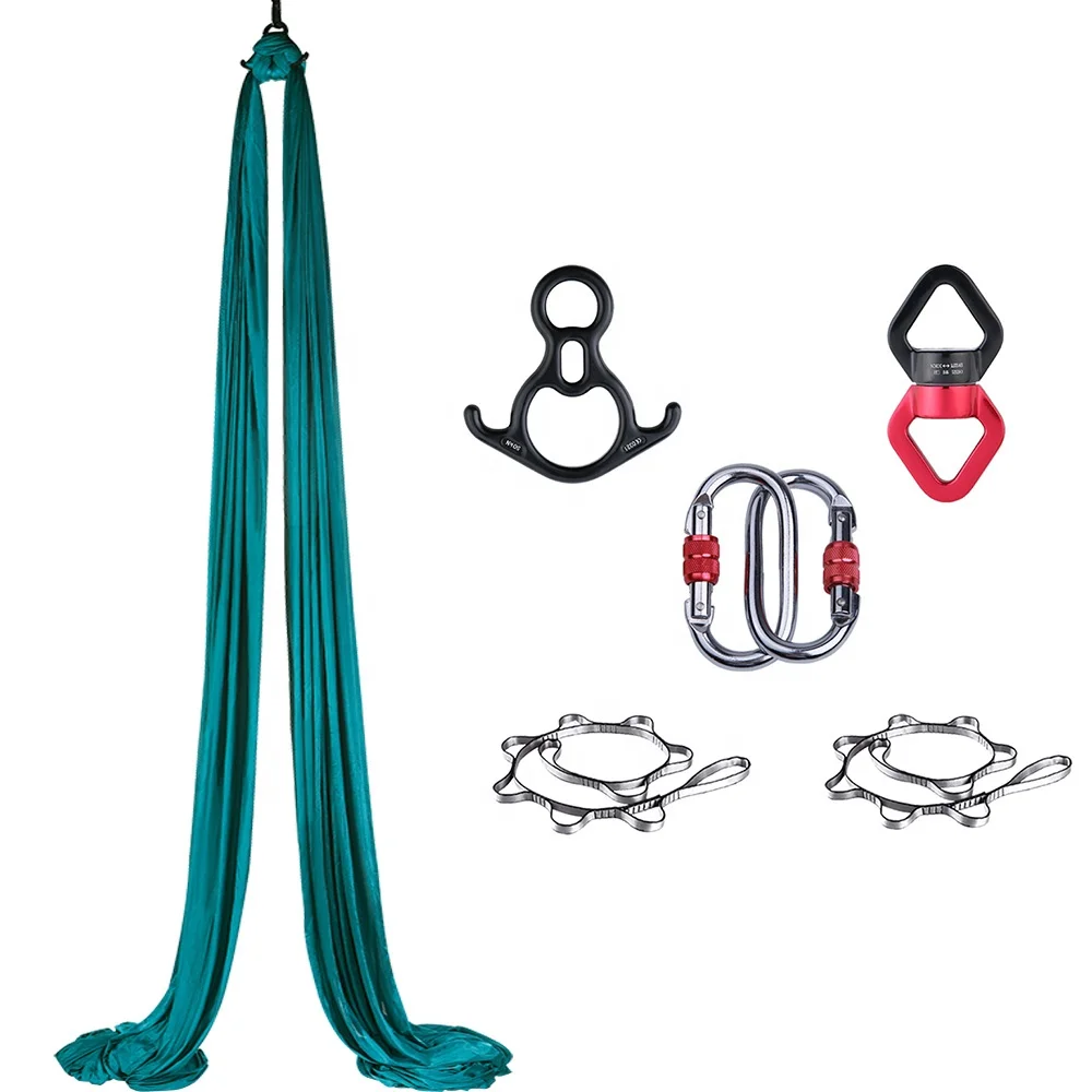 

Gym Home Fitness with Extension Straps and Sling Kit Yoga Hammock (Dark Green)