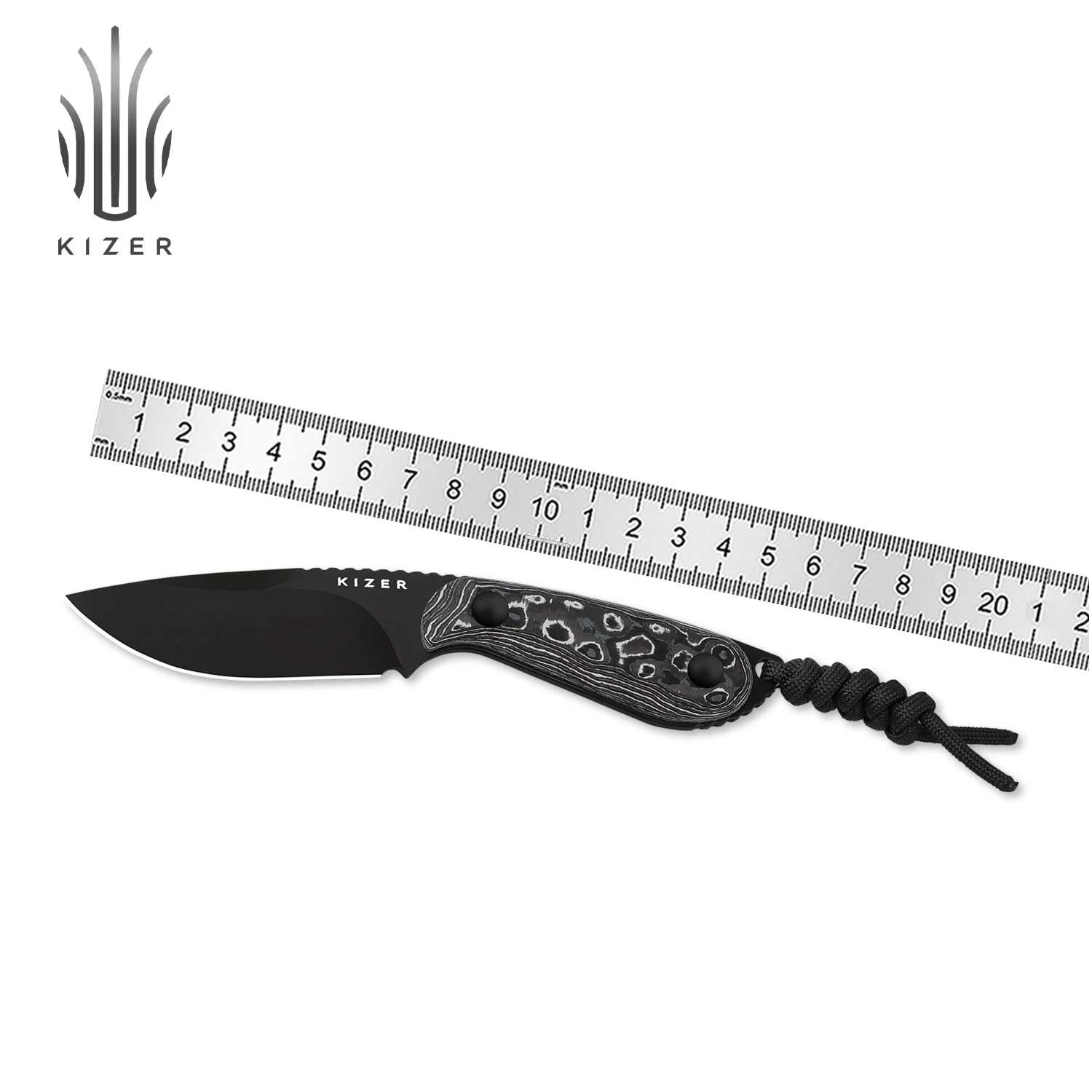 

Kizer Fixed Blade Knife BUDDY 1081A9/1081A10 2025 New Fat Carbon Handle with M390/4V Steel Blade EDC Survival Camping Knives