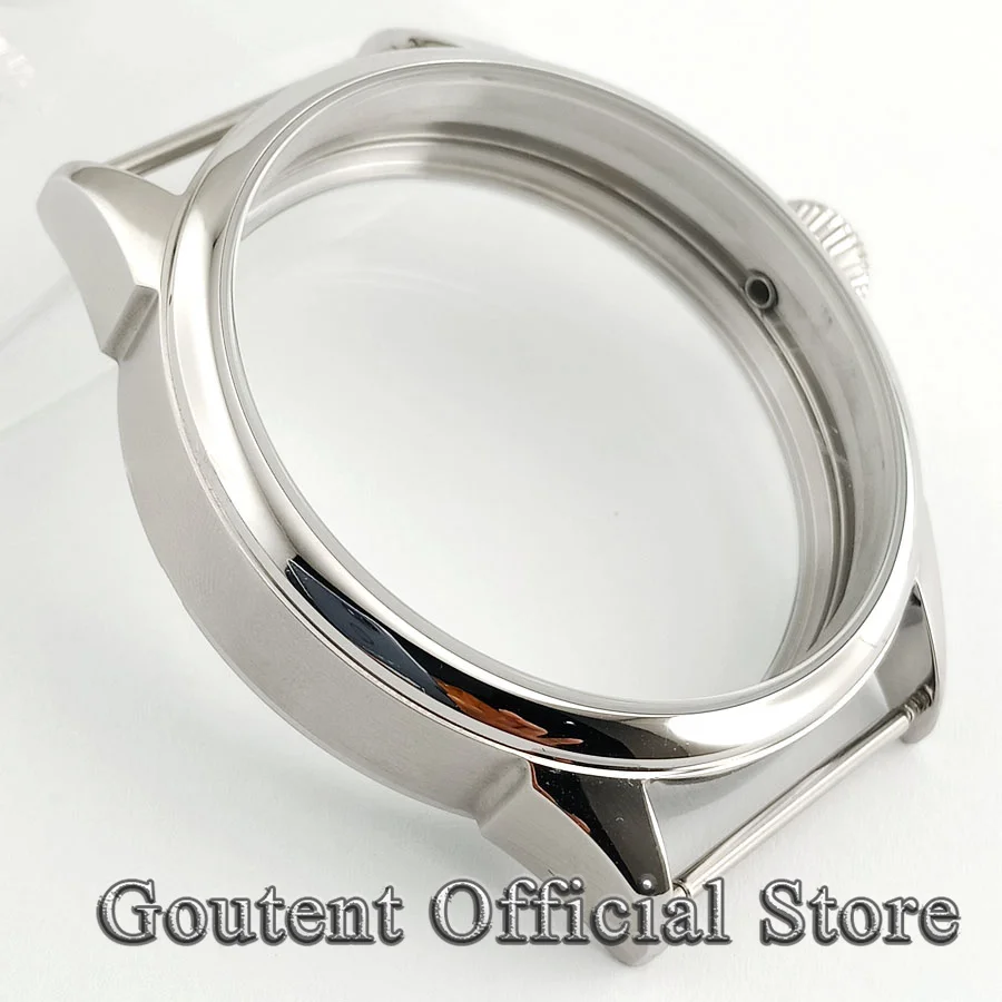 Goutent 42mm Brushed Watch Case Suitable Sterile Steel Case for 6497/6498 Seagull ST36 Mechanical Watch Shell Watch Parts