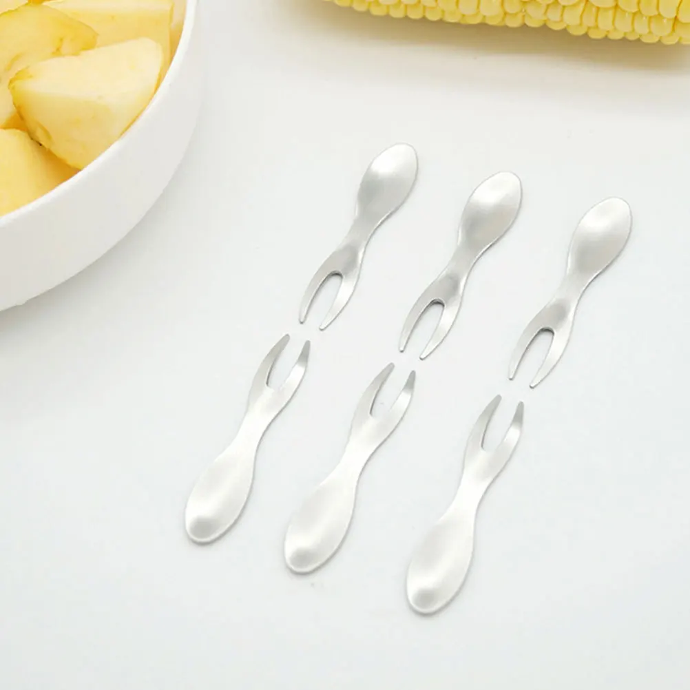 

8Pcs Creative Corn Forks Stainless Steel Small Food Forks for Bbq Parties Fruits Appetizers Portable Kitchen Accessories Grill