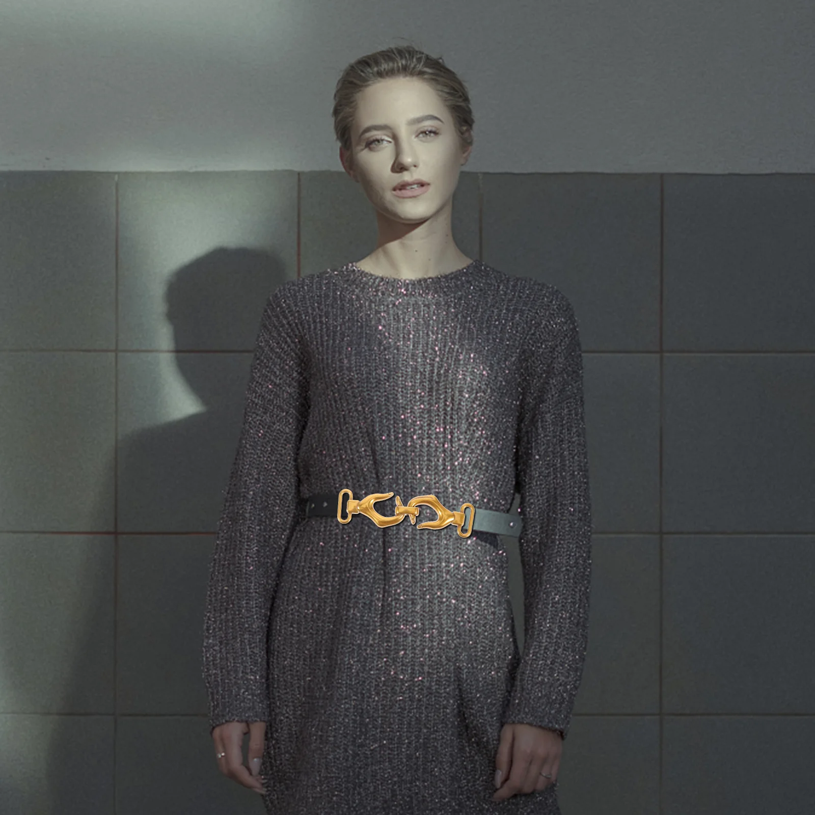 مشبك حزام خصر معدني لإبزيم تبديل المعطف، تصميم سطح أملس خفيف الوزن مناسب لمعطف الرياح وشال الرأس