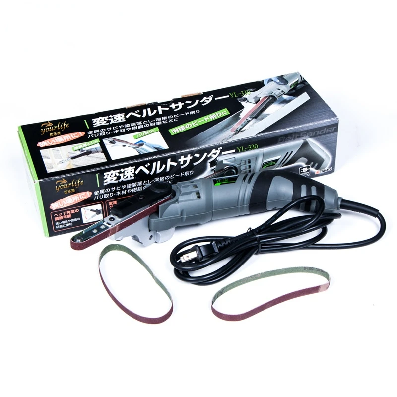 220V 260W 6 velocità regolabile Mini macchina a nastro elettrica levigatrice elettrica e levigatrice macchina a nastro ad anello
