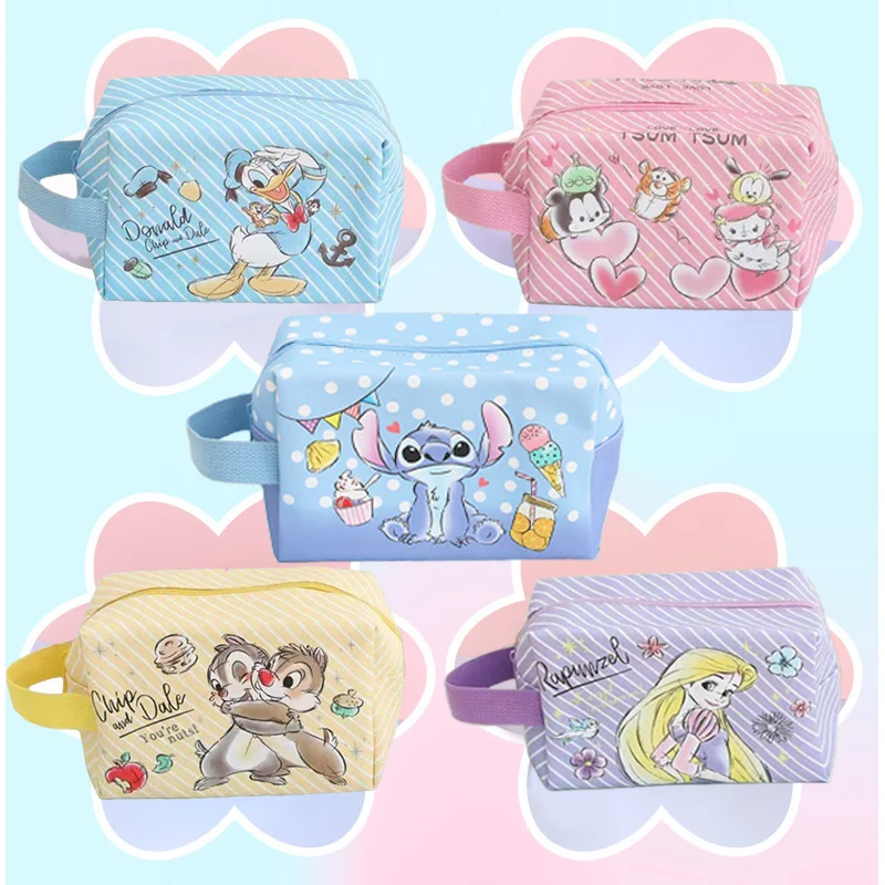 Disney Stitch Girls Makeup Bag Cute Women\'s Bag Sanitary Napkin Cosmetic Key Headphone Medicine Sundries Storage bag Gift