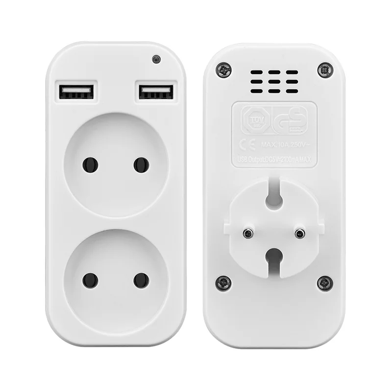 Wall USB Plug Adapter Double Socket Outlet for Phone Charge Double USB Port 5V 2A USB Electrique Outlet EU Plug