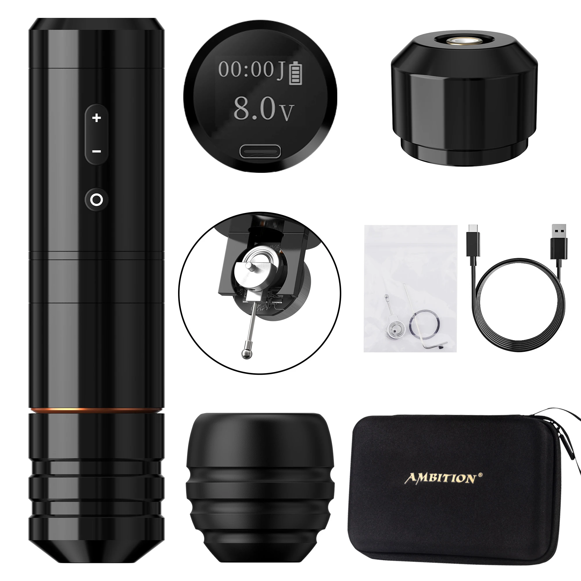 

T-Rex Ninja Nova's latest wireless body machine, can replace 4.0/3.5mm travel accessories, professional tattoo machine