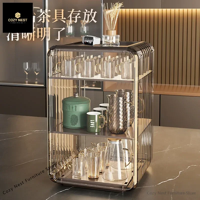 

Desktop Acrylic Cup Shelf Dust-proof Household Living Room Kitchen Countertop Layered Storage Rack Snack Shelf