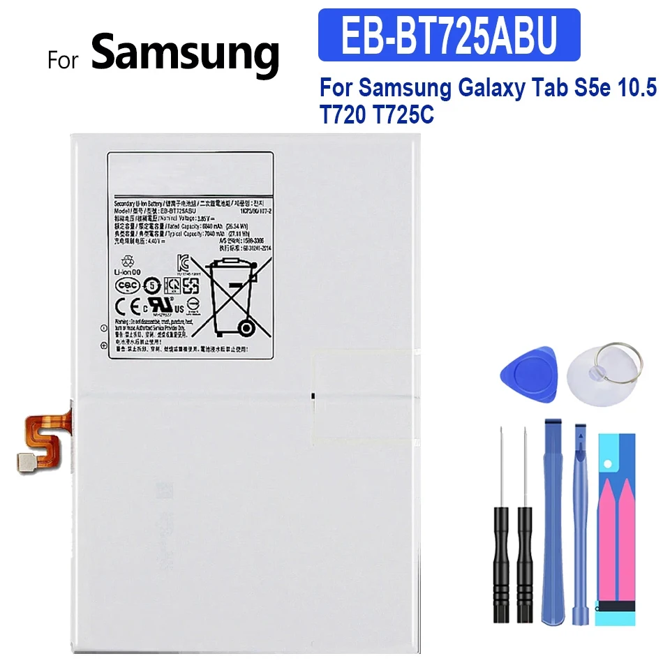 EB-BT725ABU Battery For Samsung Galaxy Tab S5e 10.5 T720 T725C Tablet Batteria, 7040Mah