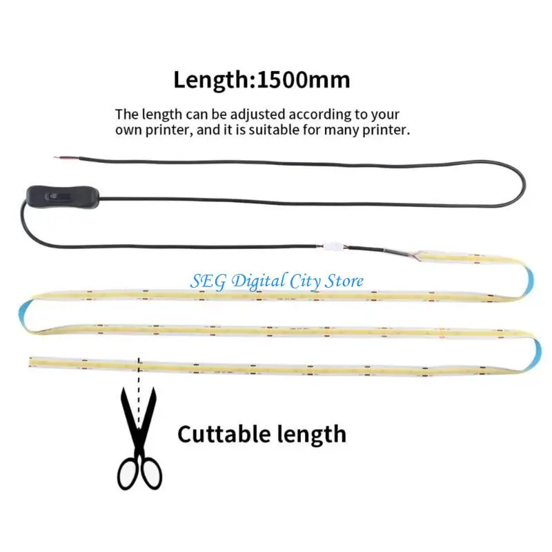 U75B طابعة LED LED 24V 1500 مم الجانبين مزدوج شرائح شريط الضوء المدمجة ل 2020V الأخاديد ملحقات الطابعة ثلاثية الأبعاد #1