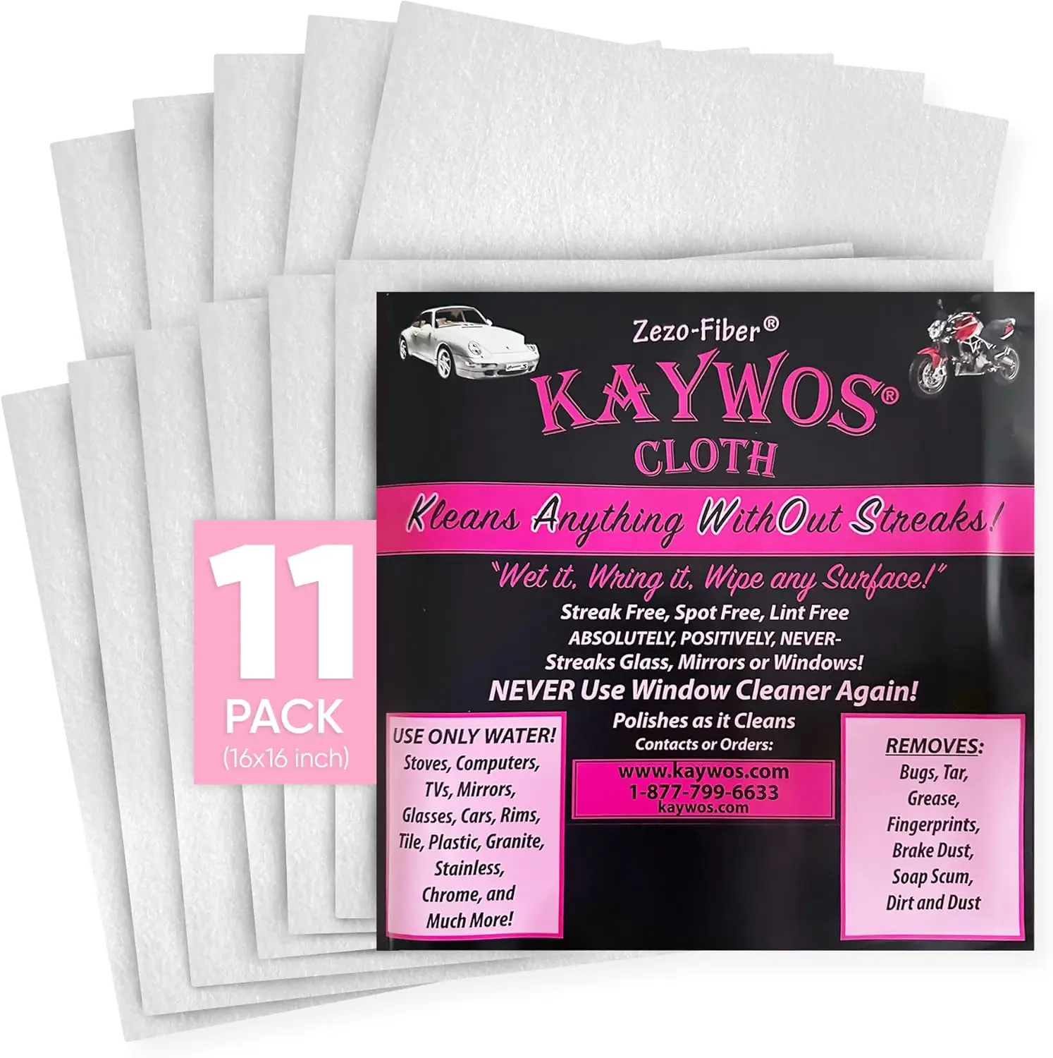 

Zezo-Fiber Microfiber Cleaning Cloth - Highly Absorbent Premium Towels for Cars, Kitchen, Glass, and