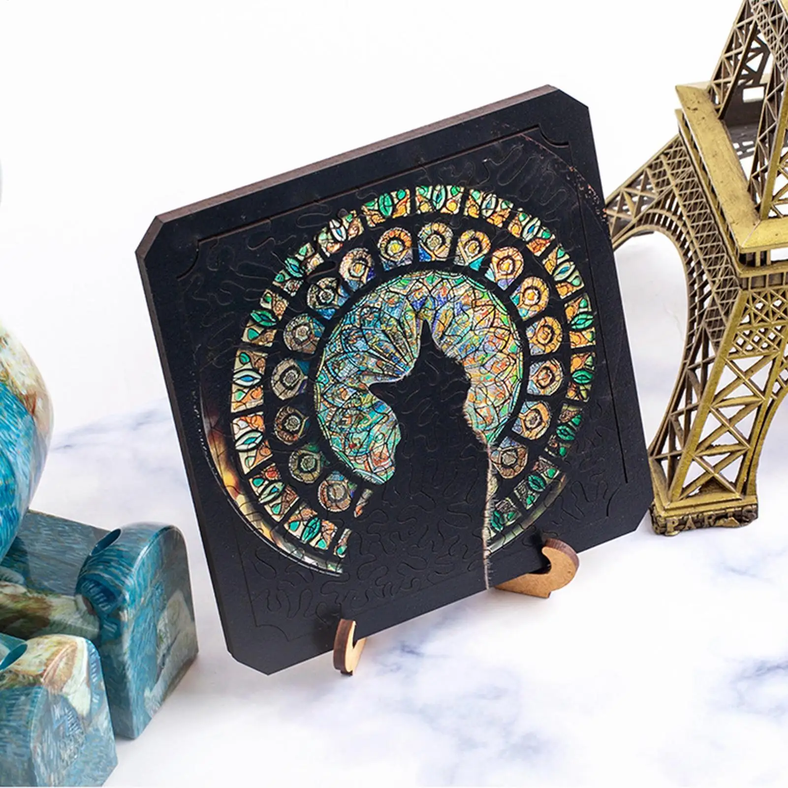 

Cat Puzzles 76 Pieces Home Decor with Frame Immersive Pet Puzzle Educational Toys for Lovers Living Room Bedroom Table Office