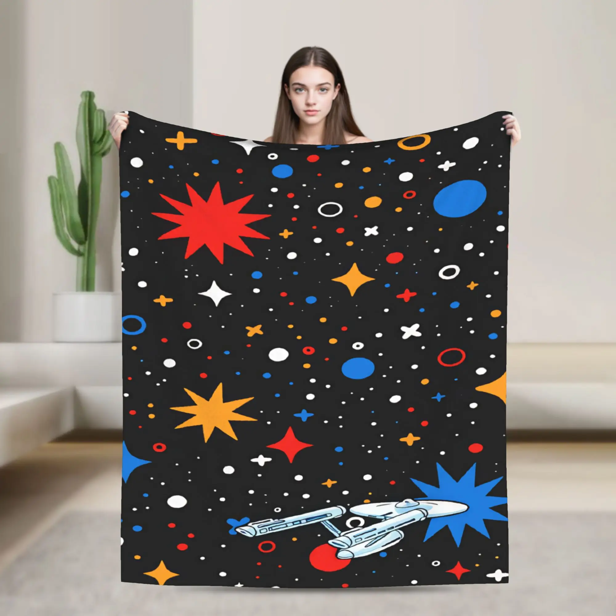 S-Star T-Trek Ship Movie  Blanket  For Couch Chair Sofa Bed Travel Office Flannel Bedspread Bed Cover