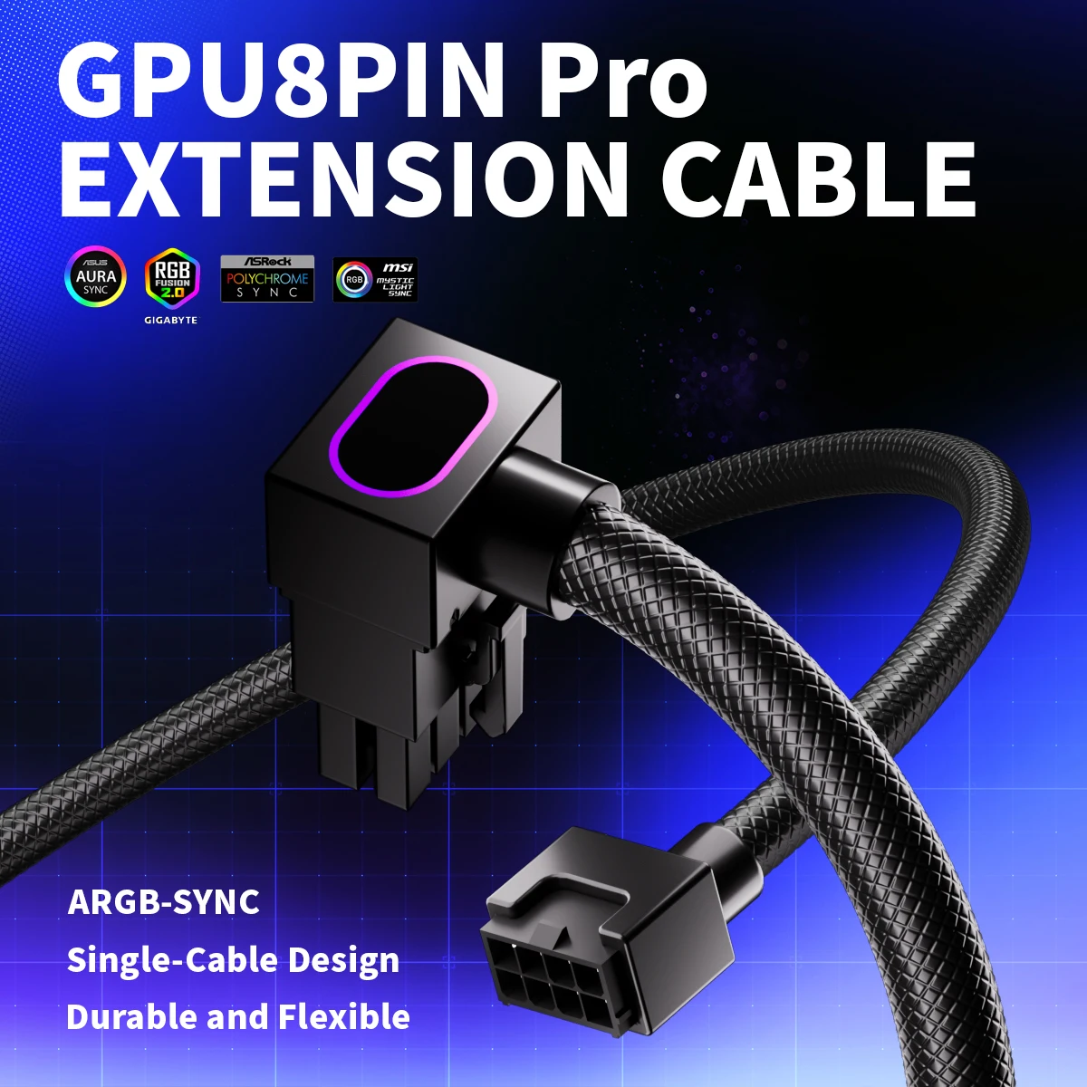 �y�Z�[�����zAIJS GPU 8PIN �����P�[�u���A�O���t�B�b�N�X�J�[�h�����P�[�u�� ARGB 5V 3Pin�A18AWG 90 °   ���p�݌v�A�I�X-���X�P�[�u��