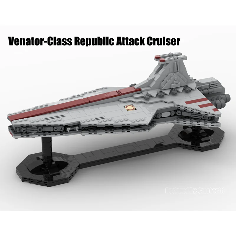 

938PCS New MOC Space War Republic Attack Cruiser (Medium with Stand) DIY Creative Educational Children's Building Blocks Gift