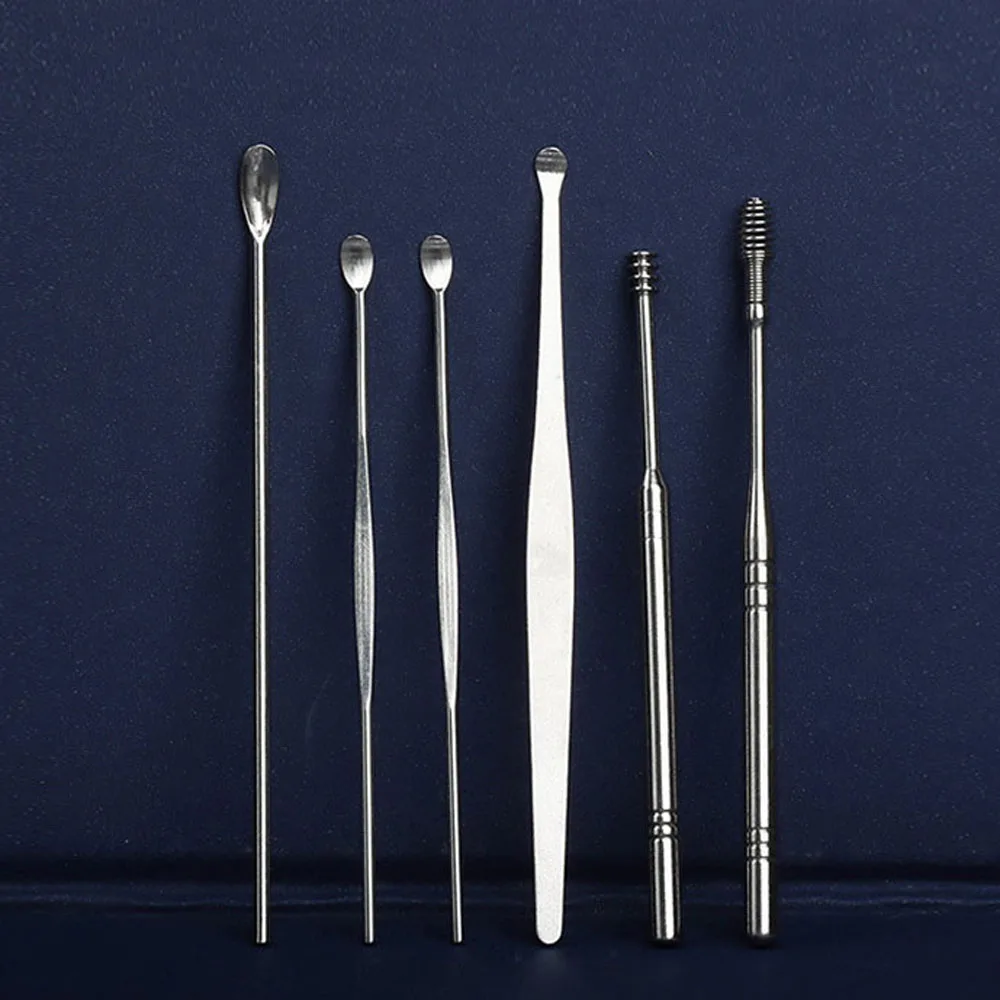 ポータブルステンレス鋼イヤーワックスリムーバー、耳管クリーナー、イヤーケアツール、スパイラル、再利用可能、360 ° クリーニング