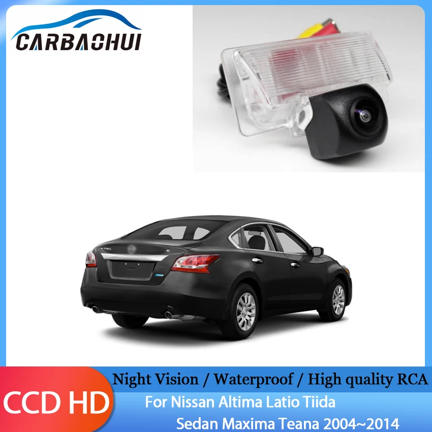 

Автомобильная CCD камера ночного видения, резервная камера заднего вида, водонепроницаемая HD парковка для Nissan Altima Latio Tiida Sedan Maxima Teana 2004 ~ 2014