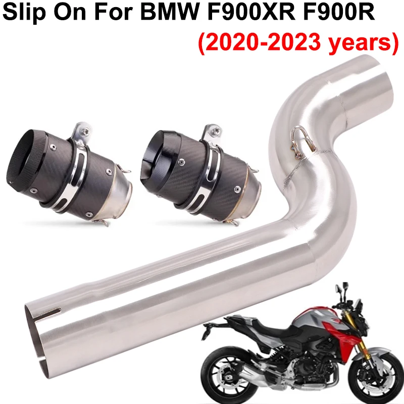 Slip On For BMW F900 R XR F900R F900XR 2020 - 2022 2023 Motorcycle Exhaust Muffler 51mm No DB Killer Escape Moto Mid Link Pipe