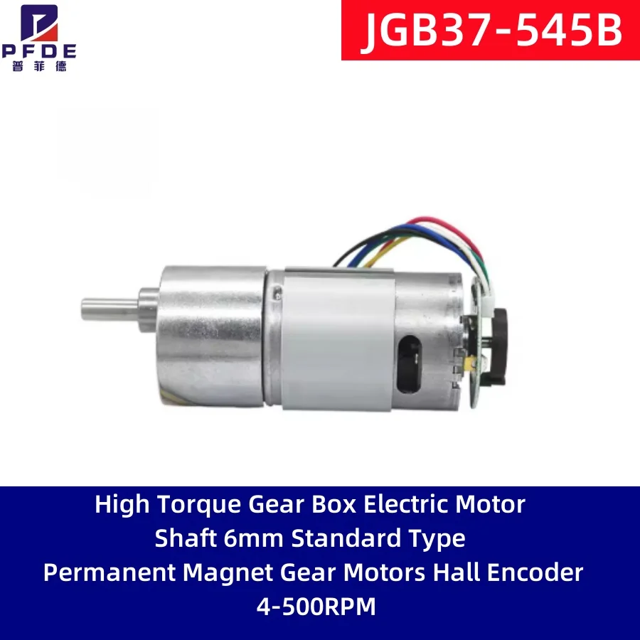 Micro DC Motor with Encoder JGB37-545B  All Metal Gear, AB Dual Phase Encoder, Speed Signal Feedback Reduction DC Motor