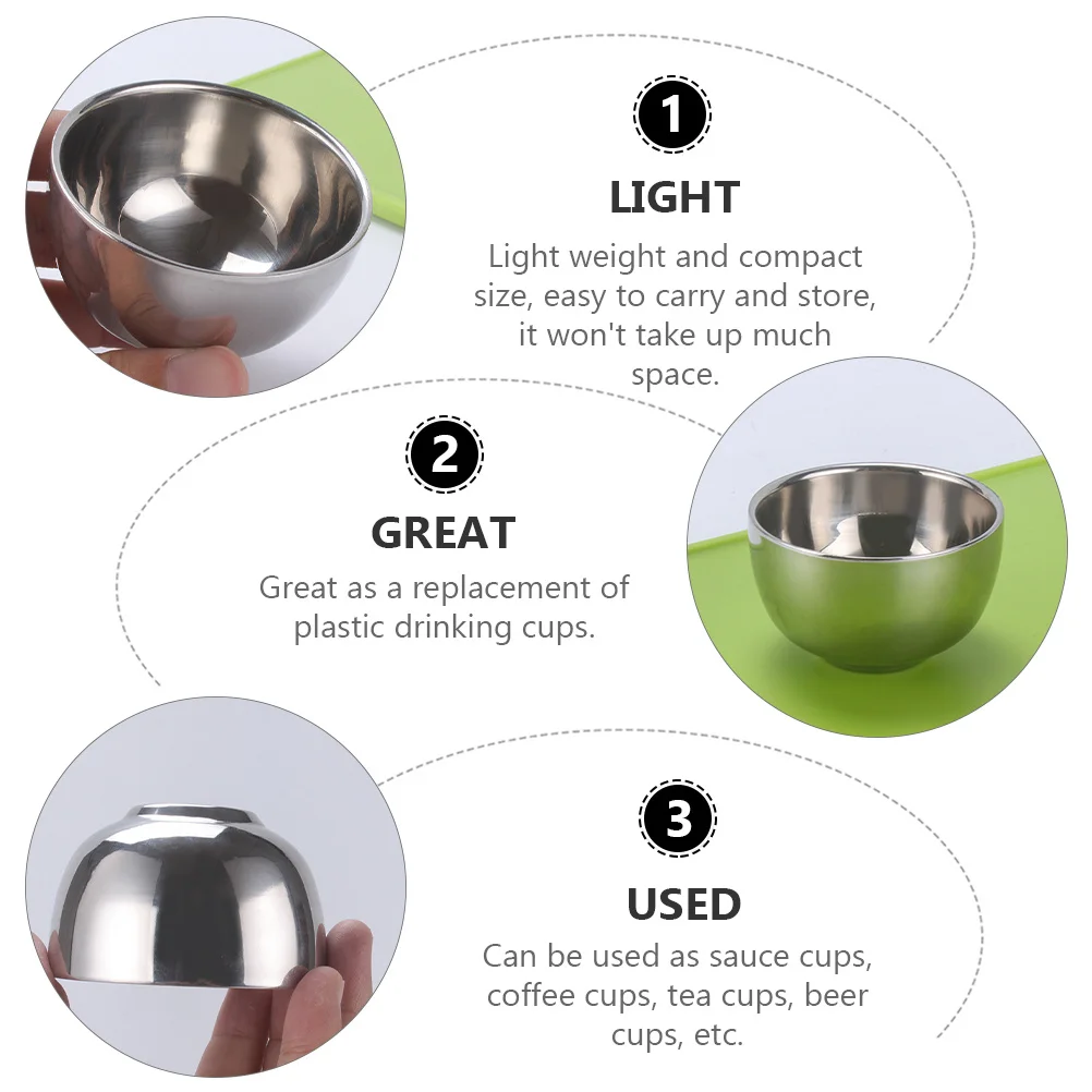 

2Pcs Thicken Double Wall Stainless Steel Cups Coffee Tea Beer Camping Outdoor Insulated Travel Mugs for Home Cafe Restaurant Use