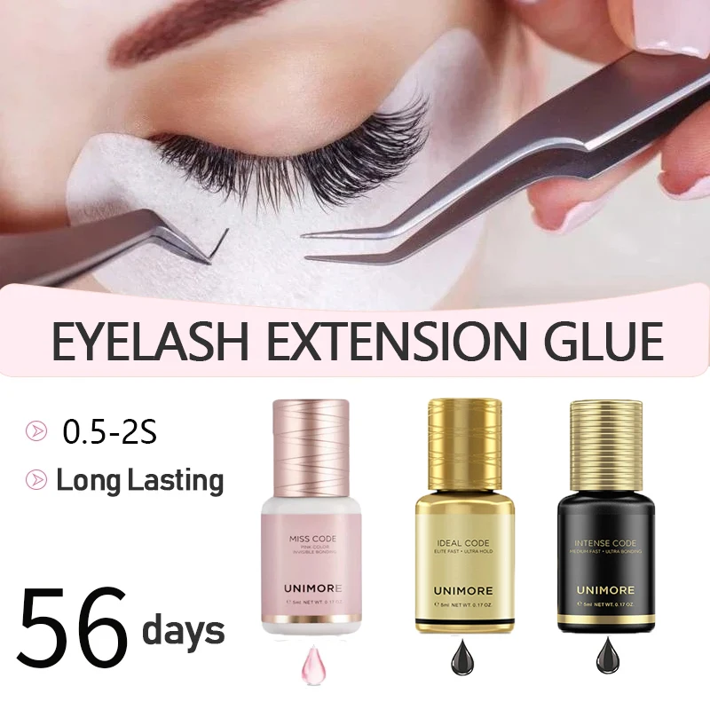 

Unimore 5ML Professional Eyelash Extension Adhesive Super Strong Lasting 0.5-1S Quick Drying Waterproof Premium Grade Adhesive