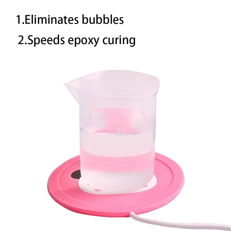 2 PCS Silicone Heat Pads Pink PVC For Resin Warm Casting Resin Curing Warmer Silicone Bubble Burster Tool For Epoxy Resin Craft