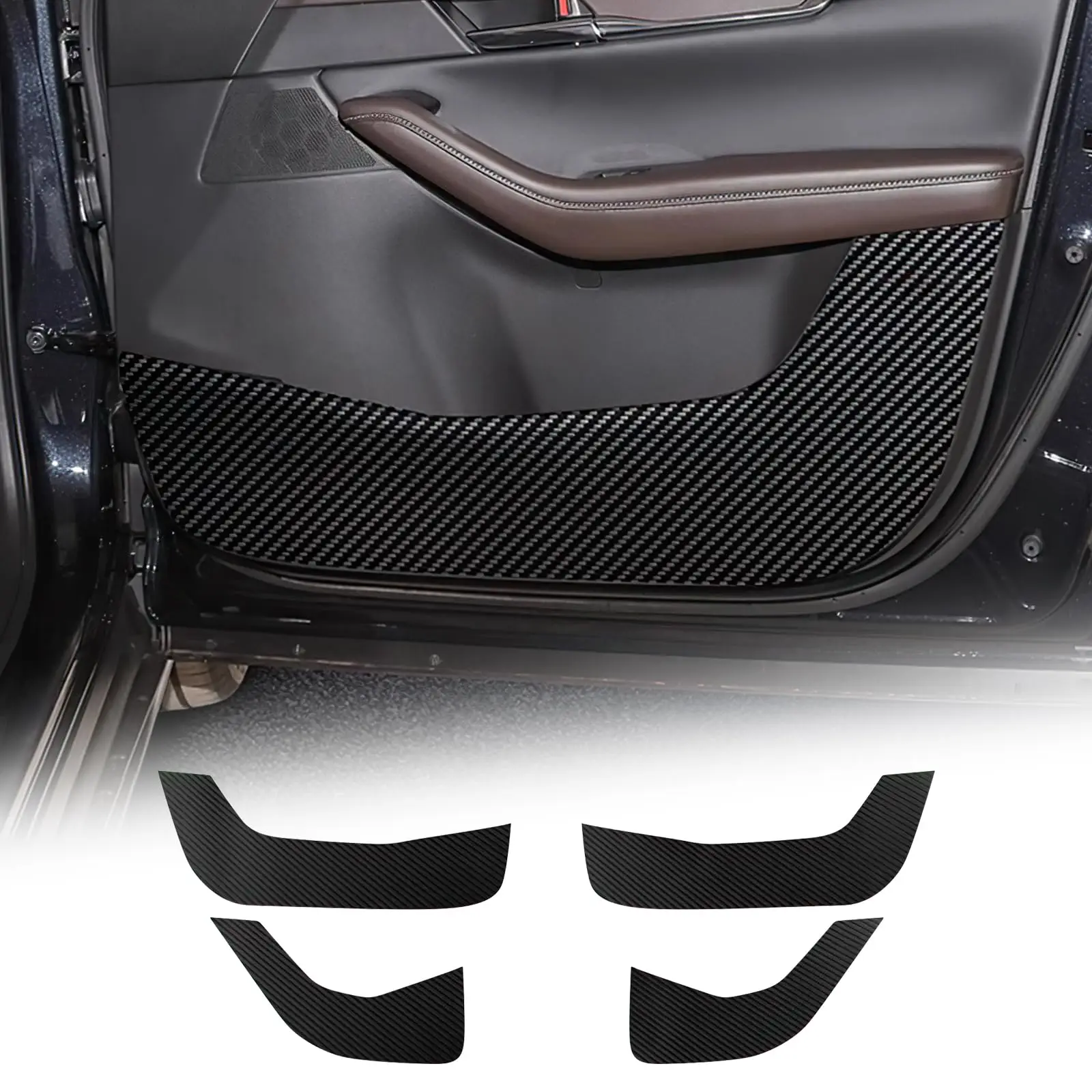 

Carbon Fiber Door Kick Protectors For Car Interior 2020–2025 Models – 4pcs Anti-Scratch Anti-Dirt Shield Stickers