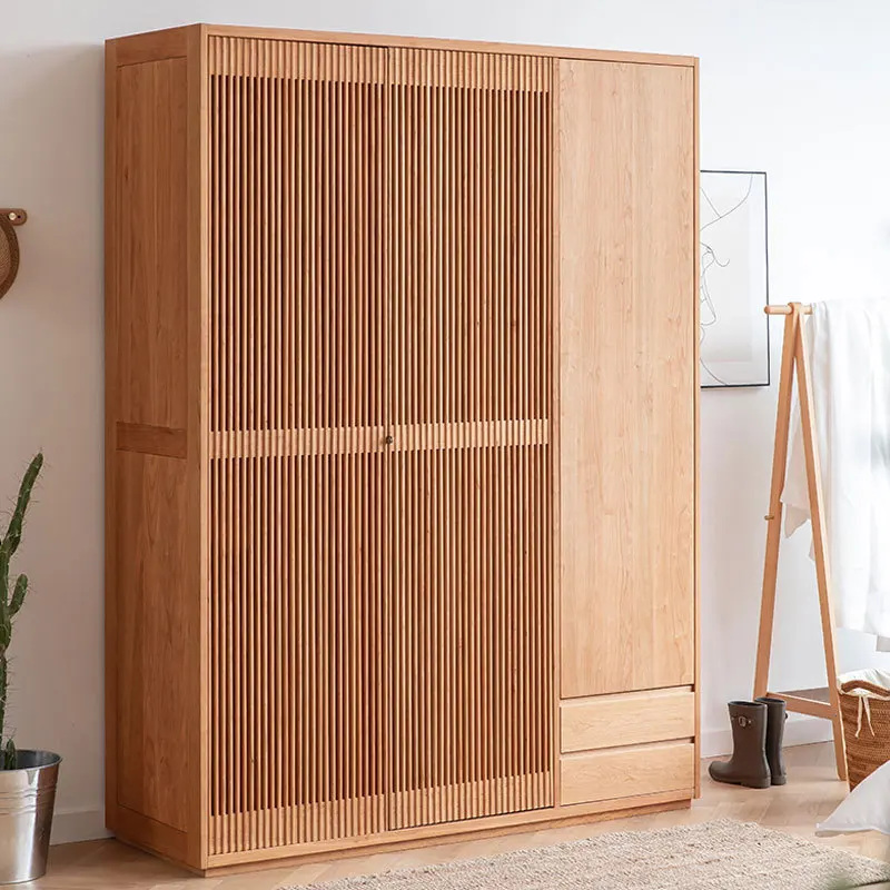 

Настраиваемый шкаф из скандинавского вишневого дерева, три двери, дышащий тип