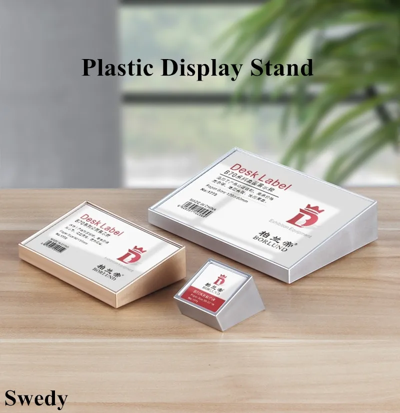 90x54mm Acrylic Sign Holder Display Stand Table Number Place Card Holder Plastic Menu Paper Holder Mini Price Label Paper Tags