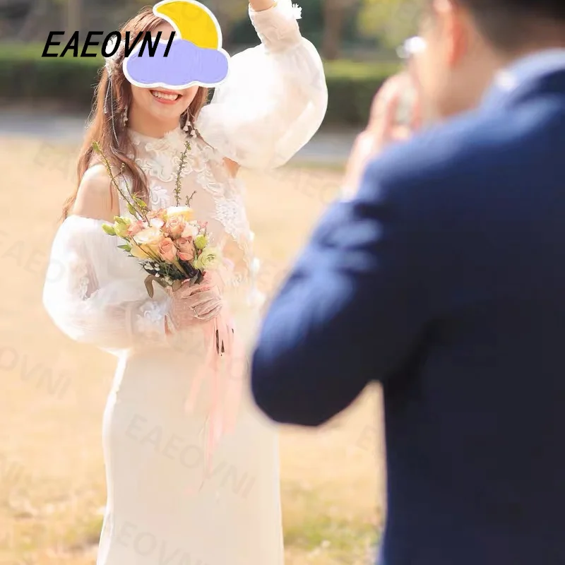 فستان زفاف عتيق مزين بالدانتيل من الساتان 2026 أحدث فستان زفاف فاخر حورية البحر زي العرائس مصنوع حسب الطلب فيستدو دينوفيا #6