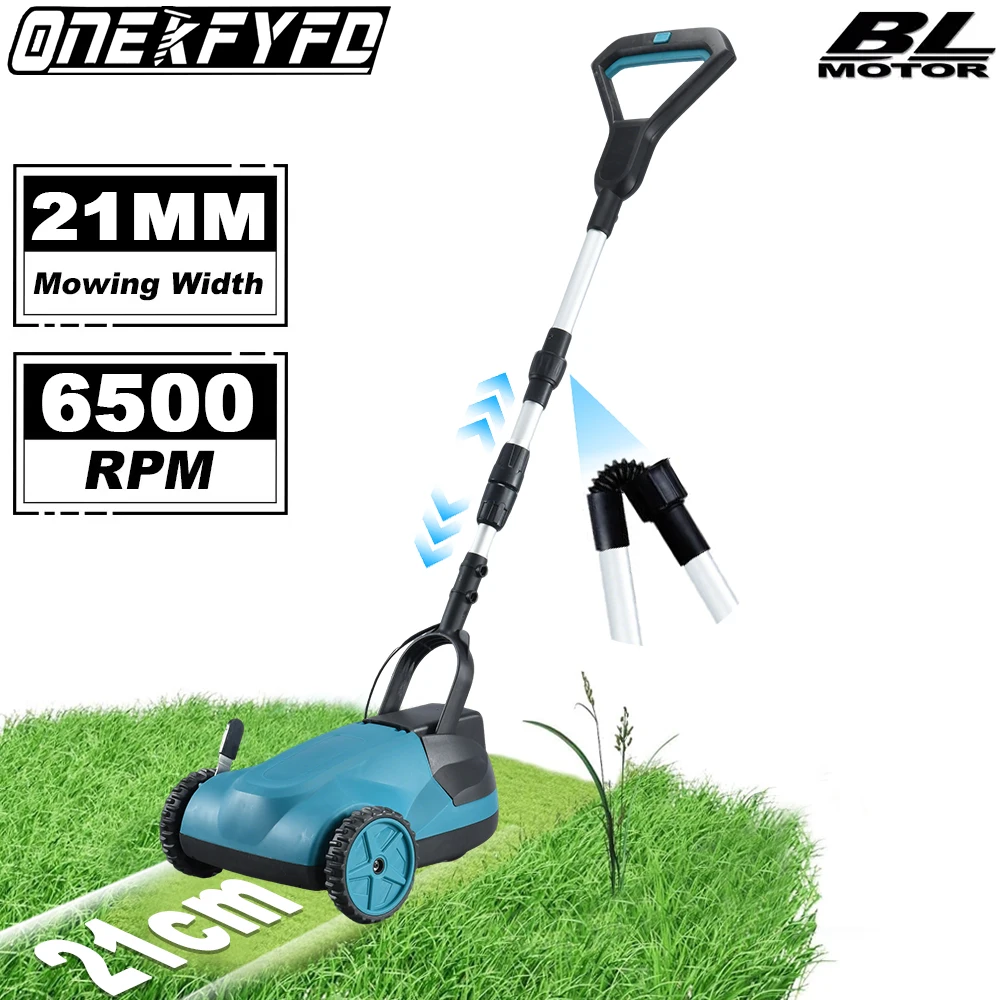 

21cm Brushless Electric Lawn Mower Length Adjustable Cordless Rechargeable Garden Weeding Tools For Makita 18V Battery
