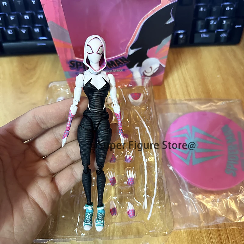 SHF Spider-Gwen عمل الشكل أنيمي الرجل العنكبوت عبر سبايدرفيرس أرقام جمع 13 سنتيمتر سبايدرومان جوين ستايسي نموذج اللعب