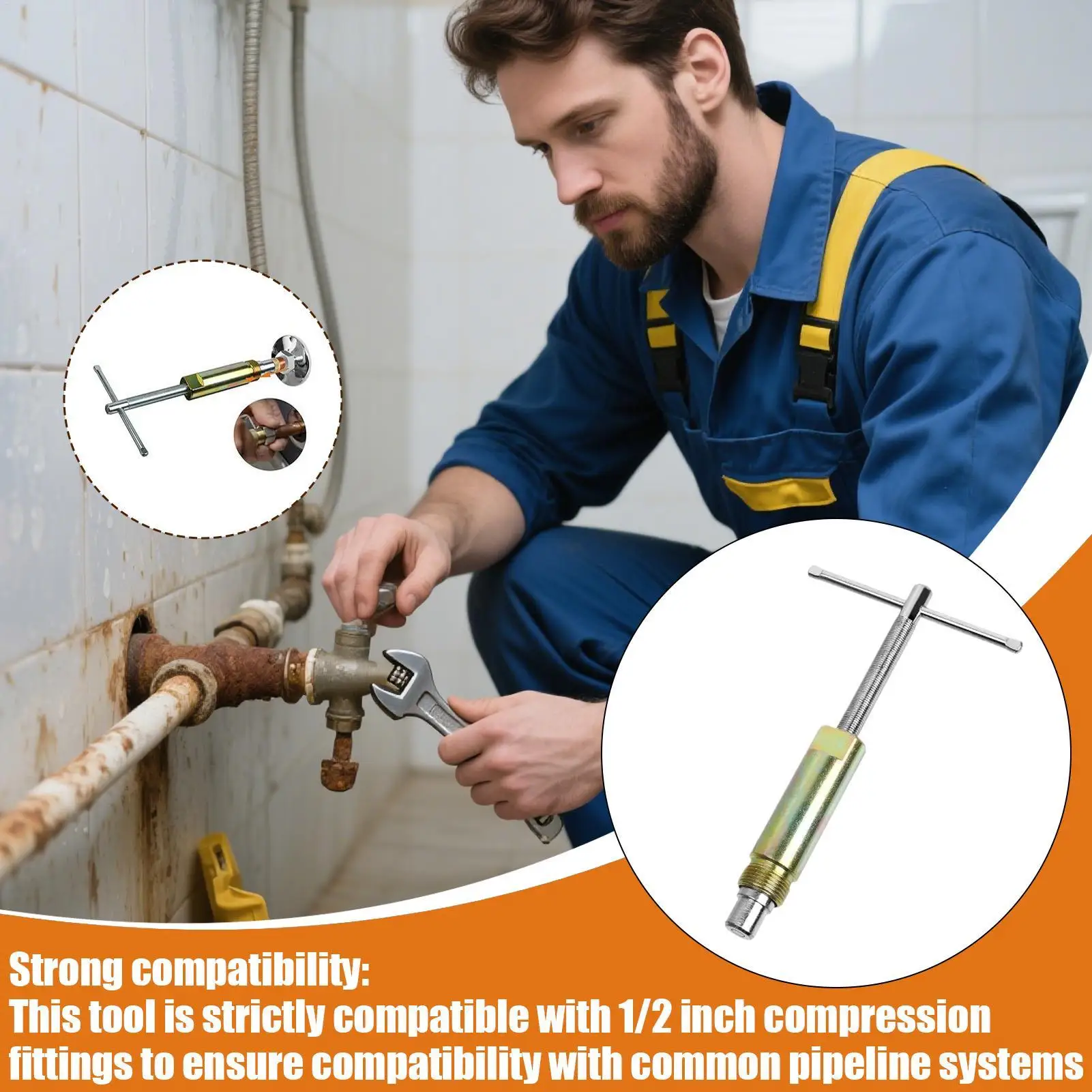 1/2 Inch Ferrule Removal Tool Professional Sleeve Nut Puller For Compression Fittings Fix Supply Stops Easy Plumbing Tool