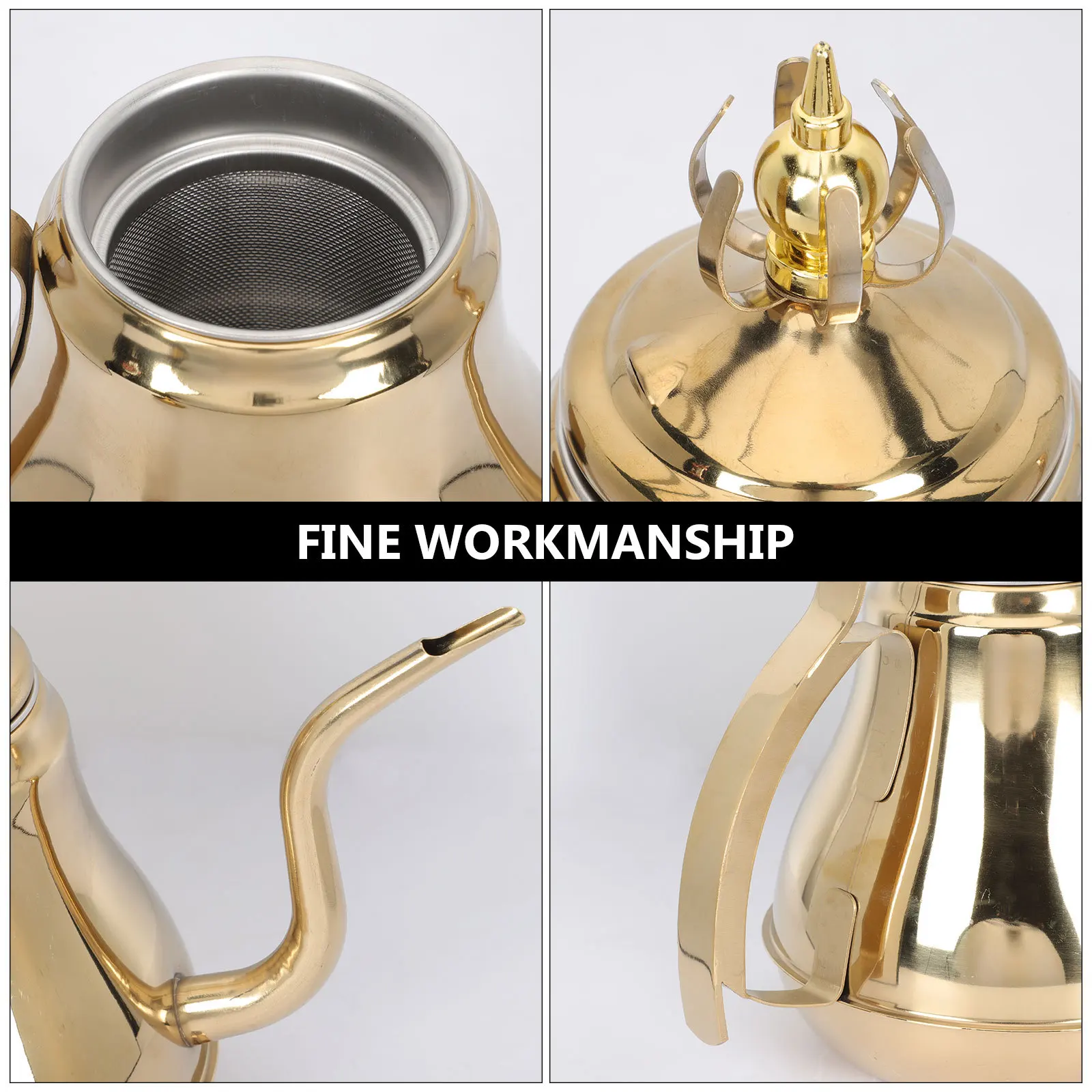 

Fine Spout Teapot Stainless Steel Hand Brewing Coffee Pot For Kitchen Tea House Long Spout Water Kettle Indoor Use
