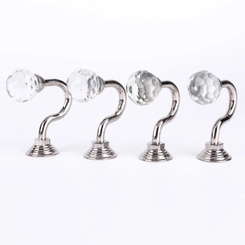 Portable U Shaped Curtain Holders with Crystal Ball for Home Decoration 1 Pair