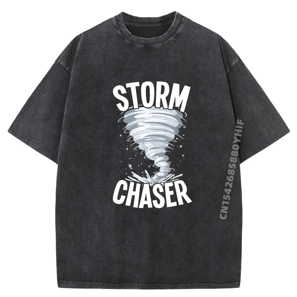 

Storm Chaser Meteorologists Meteorology Plus Size Men Clothing Cheap Oversized Washed Shirt Mens Printed Tshirt