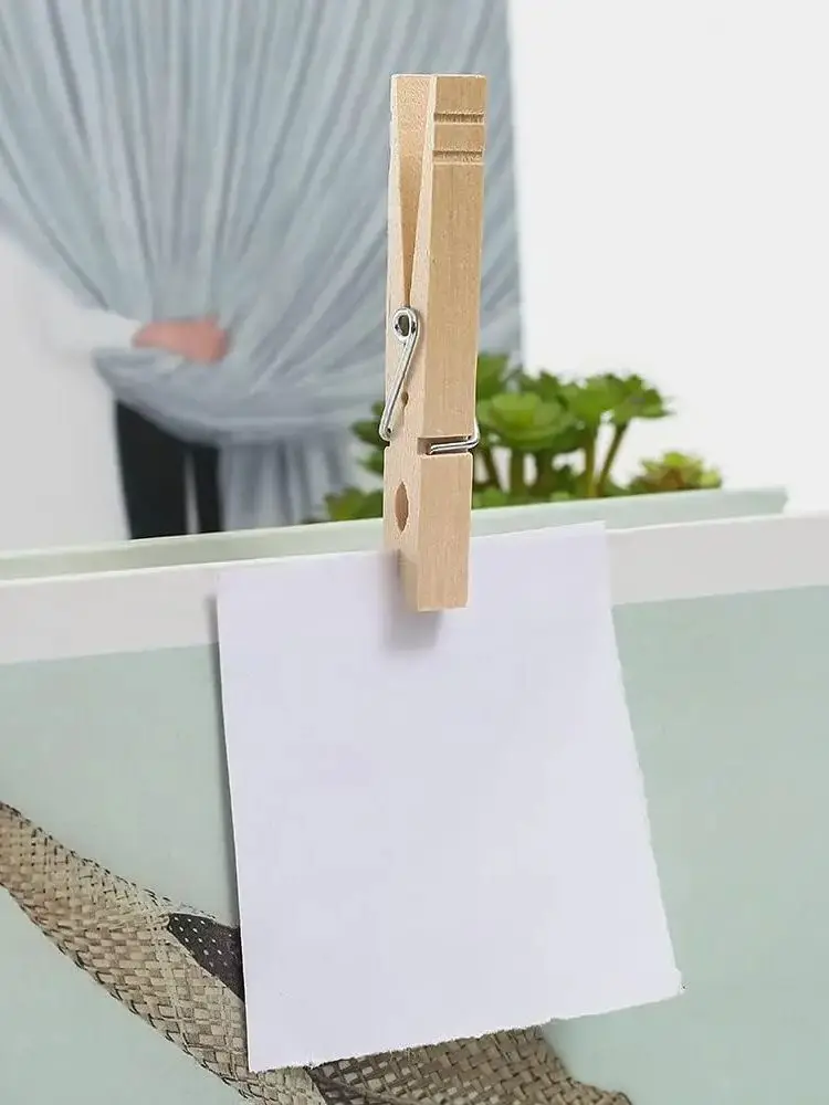50 stücke Wäsche klammern aus Holz Wäsche klammern Hoch leistungs holz clips zum Aufhängen von Kleidungs bildern im Freien – Detail 7