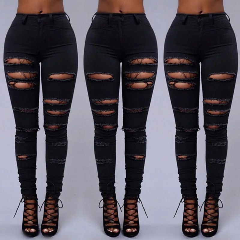 

New2025NewwishebayHot Selling Ripped Jeans Women Skinny Pants